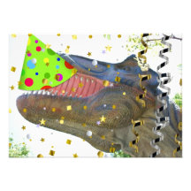El dinosaurio del juerguista del cumpleaños invita invitación
