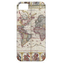 El diseño antiguo del mapa de Viejo Mundo del vint iPhone 5 Funda