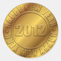 El diseño de oro del Año Nuevo 2012 Etiqueta