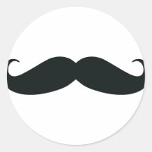 El diseño del bigote etiqueta redonda