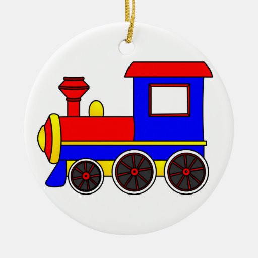 El doble lindo de la impresión del tren echó a un  ornaments para arbol de navidad
