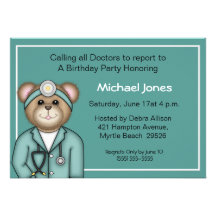 El doctor Invitations de los niños Invitación