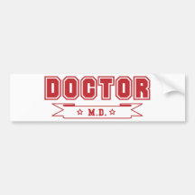 El doctor MD Etiqueta De Parachoque