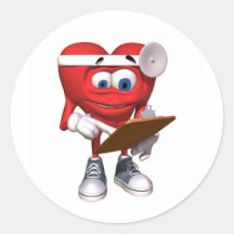 El doctor médico Cute del corazón Pegatinas Redondas