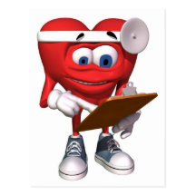 El doctor médico Cute del corazón Postales