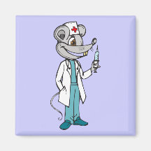 El doctor Nurse Mouse Imán De Frigorífico