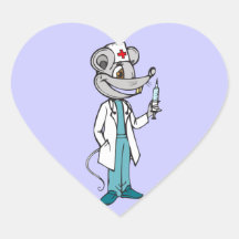 El doctor Nurse Mouse Pegatinas De Corazon Personalizadas