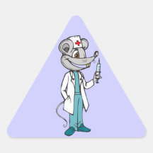El doctor Nurse Mouse Calcomania Trianguladas Personalizadas