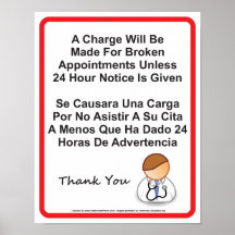 El doctor Office Missed Appointment Sign Posters