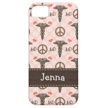 El doctor rosado Caduceus del MD iPhone 5 Case-Mate Coberturas