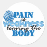 El dolor es debilidad que sale del cuerpo - voleib pegatina