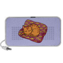 El dormir anaranjado lindo del gato iPod altavoz