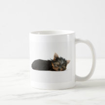El dormir del perrito de Yorkie Taza De Café