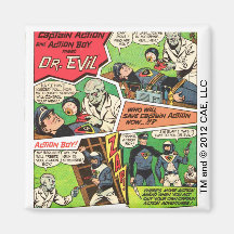 El Dr. Evil Square Magnet del vintage Imán Para Frigorífico
