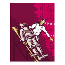 El Dr. Frankenstein o científico enojado gira el i Postales