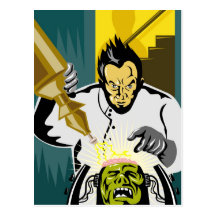 El Dr. Frankenstein o científico enojado Tarjeta Postal