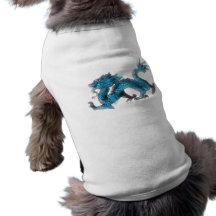 El dragón azul chino camisetas mascota