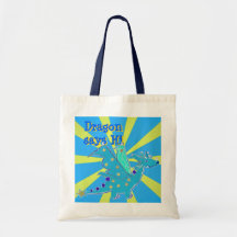 El dragón azul dice hola el regalo bolsas lienzo