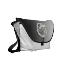 El dragón de plata Yin Yang en negro se descolora Bolsa De Mensajeria