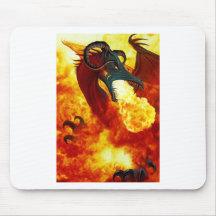 El dragón Mousepad del fuego Alfombrilla De Ratón