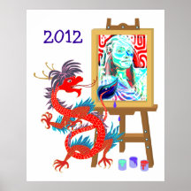 El dragón pinta su poster del personalizado del re