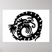 El dragón se encrespó en un círculo poster