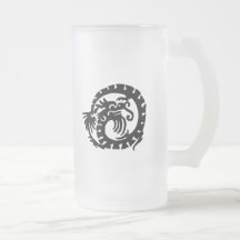 El dragón se encrespó en un círculo tazas de café