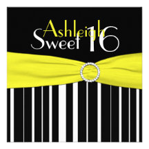 El dulce negro, amarillo, blanco 16 invita a FALSO Invitación Personalizada