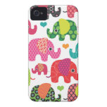 El elefante colorido embroma el caso del iphone de iPhone 4 protector