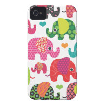 El elefante colorido embroma el caso del iphone de iPhone 4 protector