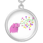 El elefante rosado lindo le agradece pendientes personalizados
