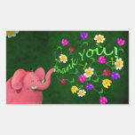 El elefante rosado lindo le agradece pegatinas  