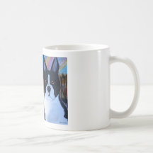El esperar en el puente tazas de café