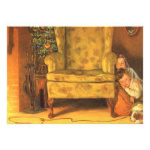El esperar para coger a Papá Noel el Nochebuena Invitacion Personal