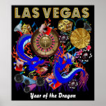 El estilo del casino de Vegas ve por favor notas Poster