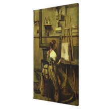 El estudio de Corot Impresión De Lienzo