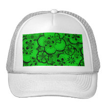 El extracto retro florece el gorra del verde esmer