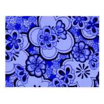 El extracto retro florece la postal del azul del z