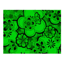 El extracto retro florece la postal del verde esme