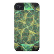 El extracto verde remolina cubierta de IPod Case-Mate iPhone 4 Carcasa