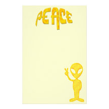 El extranjero amarillo de la paz papelería personalizada