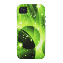 El feliz árbol del día de fiesta del navidad adorn Case-Mate iPhone 4 carcasas