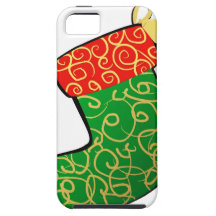 El feliz árbol del día de fiesta del navidad adorn iPhone 5 Case-Mate cárcasas