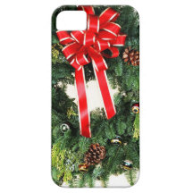 El feliz árbol del día de fiesta del navidad adorn iPhone 5 funda