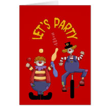 El feliz cumpleaños desea al payaso de circo felicitaciones