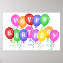 El feliz cumpleaños hincha el poster del ejemplo