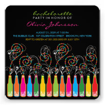 El fiesta burbujeante de Bachelorette de las celeb Invitacion Personal