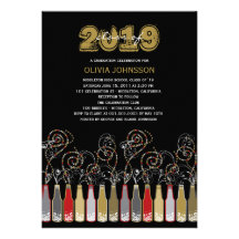 El fiesta burbujeante de la foto de la graduación  invitacion personalizada