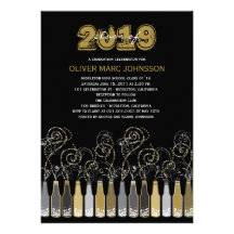 El fiesta burbujeante de la foto de la graduación  invitaciones personales 