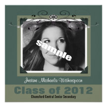 El fiesta cuadrado del graduado de la foto del dis anuncios personalizados